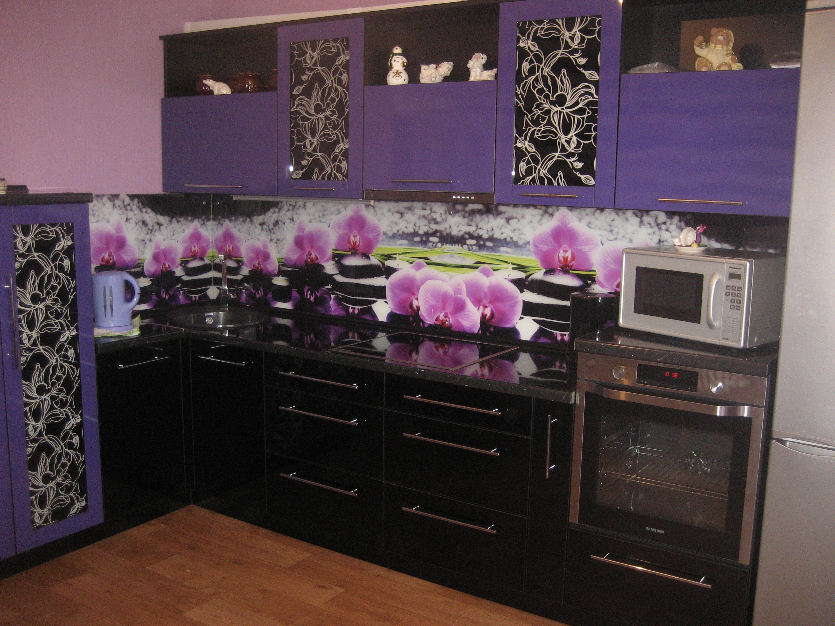 Кухня Фиолетовая С Черным
