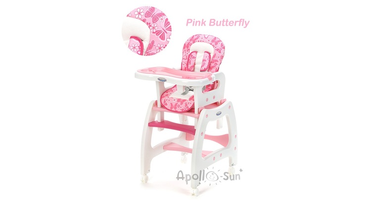 Стульчик для кормления «Apollo Sun Magic Comfort 5в1» розовые бабочки